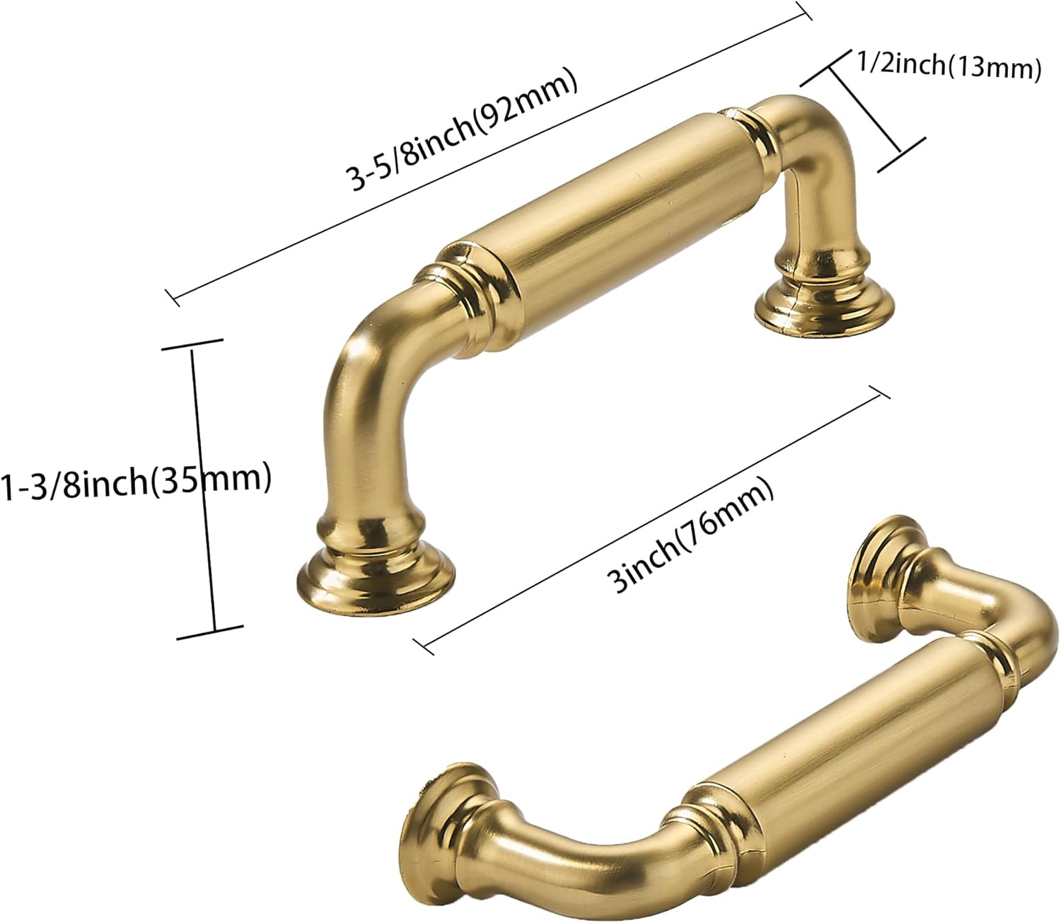 DESIGN279 Champagne Bronze Cabinet Pulls CTC 3 in (76 mm)