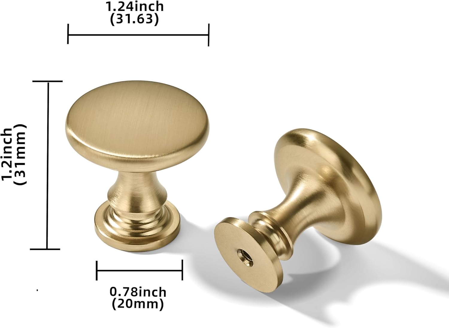 champagne bronze 1-1/4 in (32 mm) DIA cabinet knobs product photo
