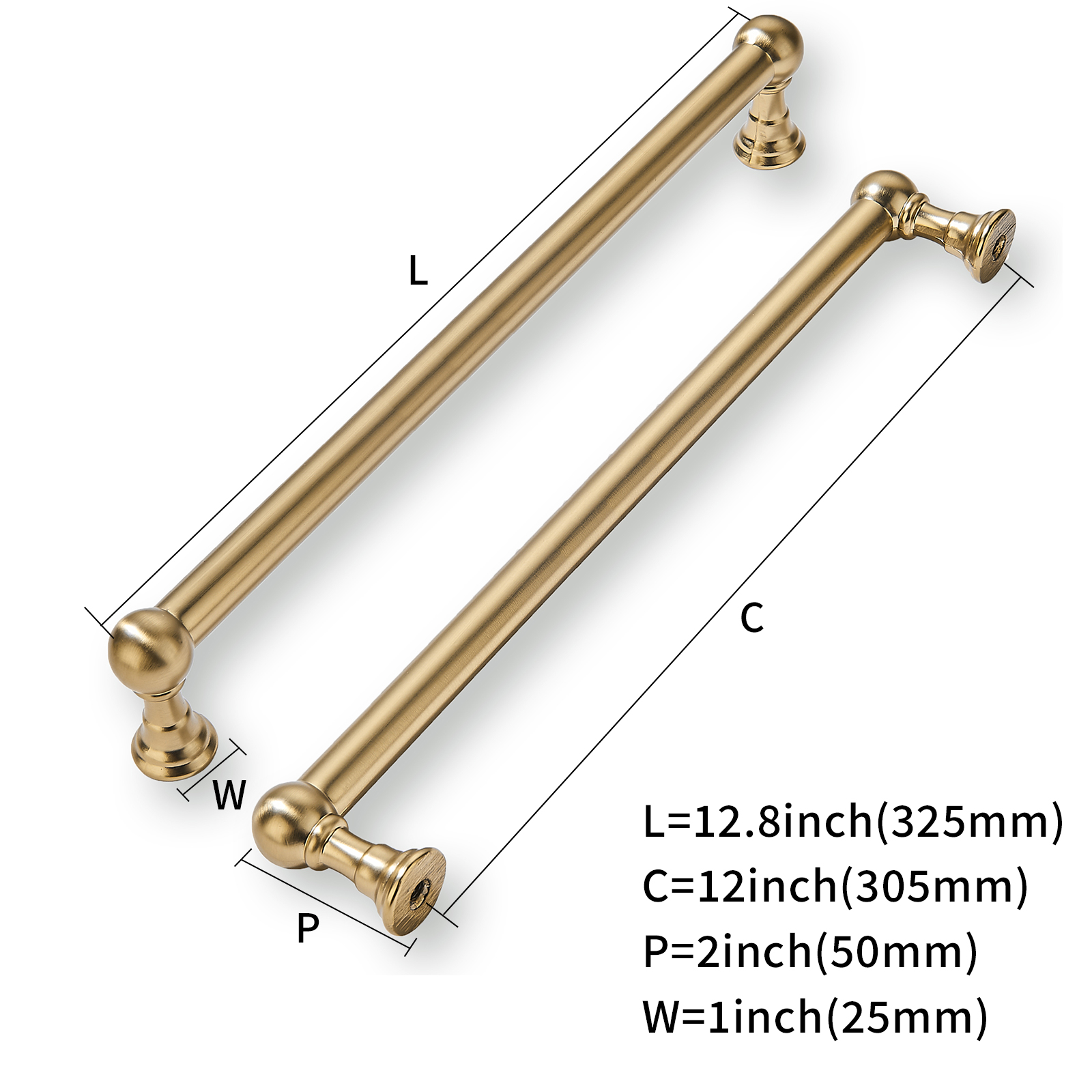 champagne bronze 12 in (305 mm) CTC appliance pulls product photo