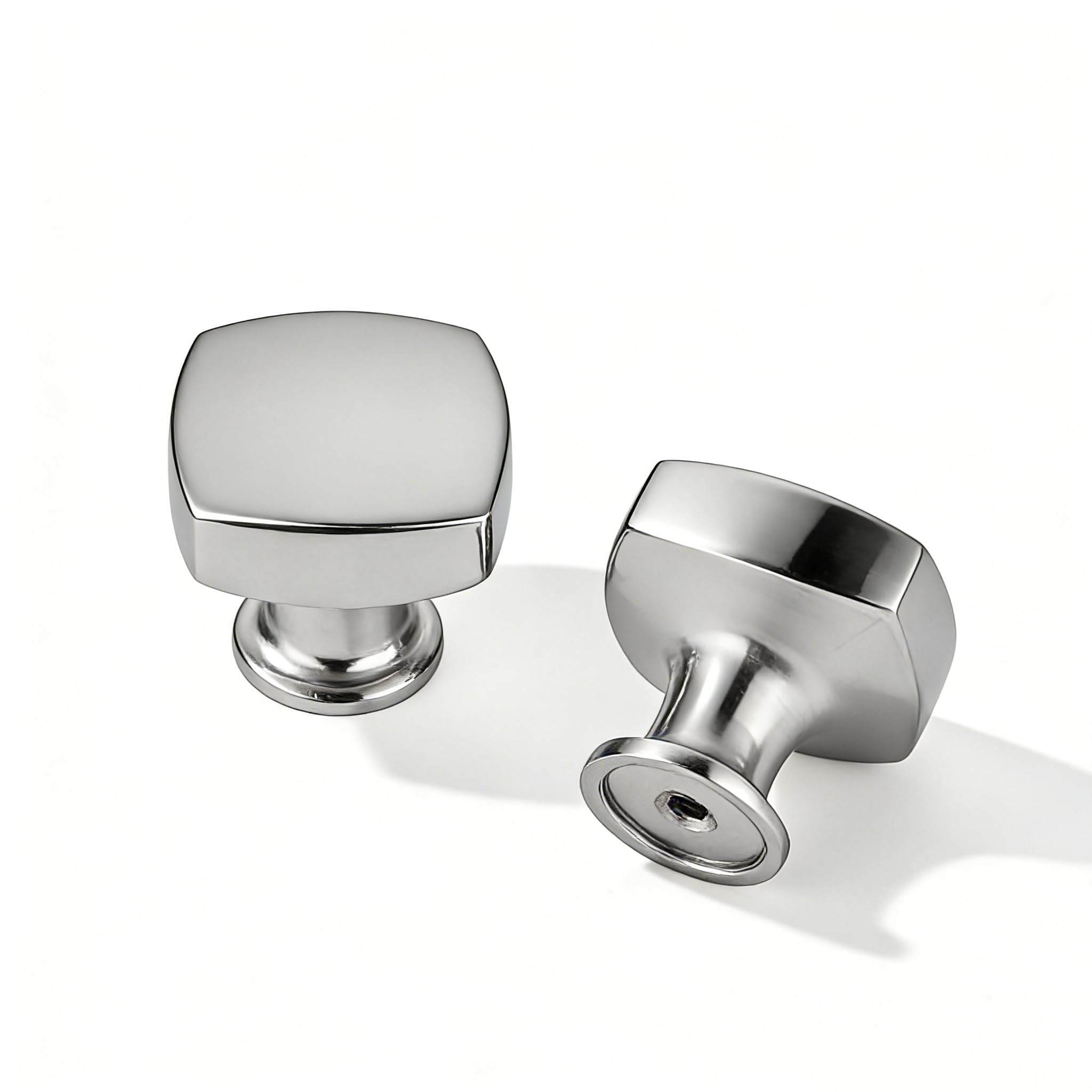 DESIGN414 Round Knob, Polished Nickel, DIA 1 - 1/4 in (32 mm)