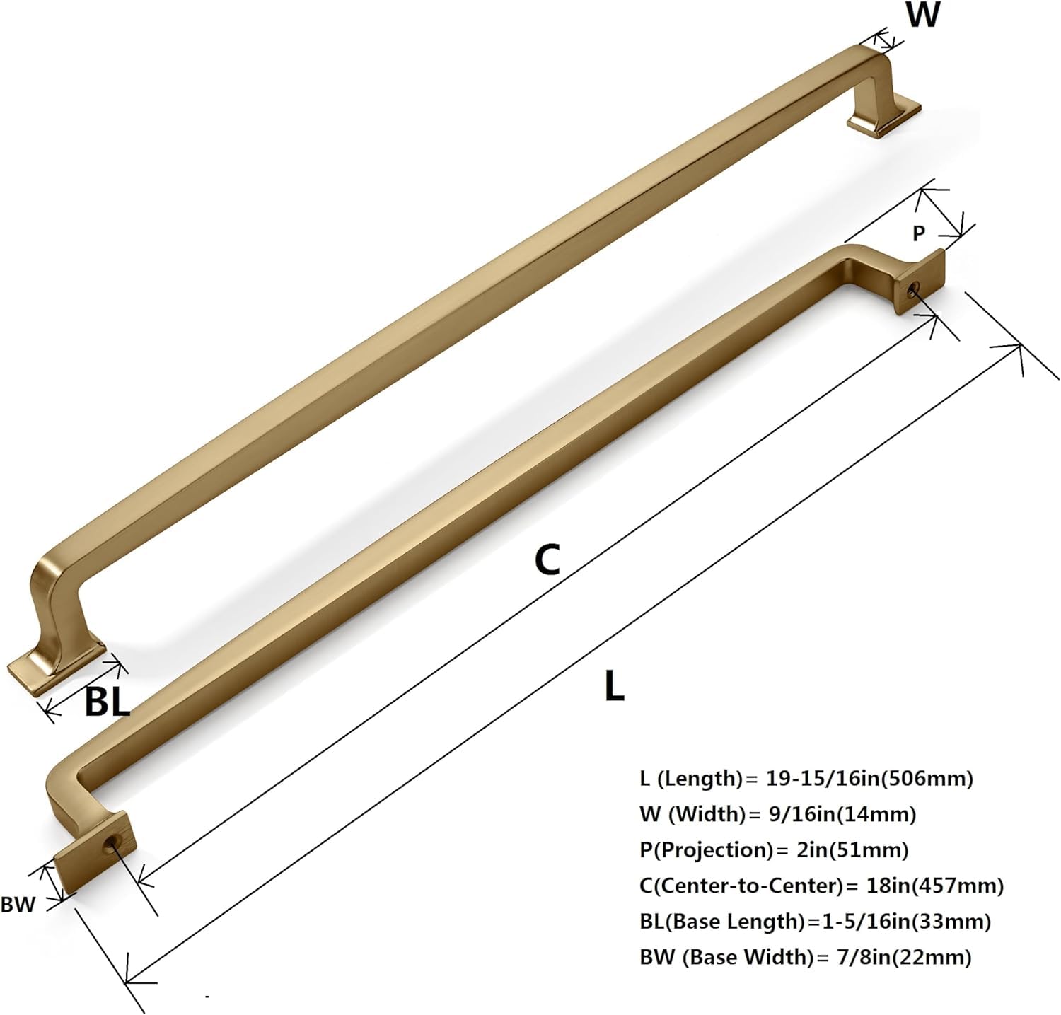 champagne bronze 18 in (457 mm) CTC appliance pulls product photo