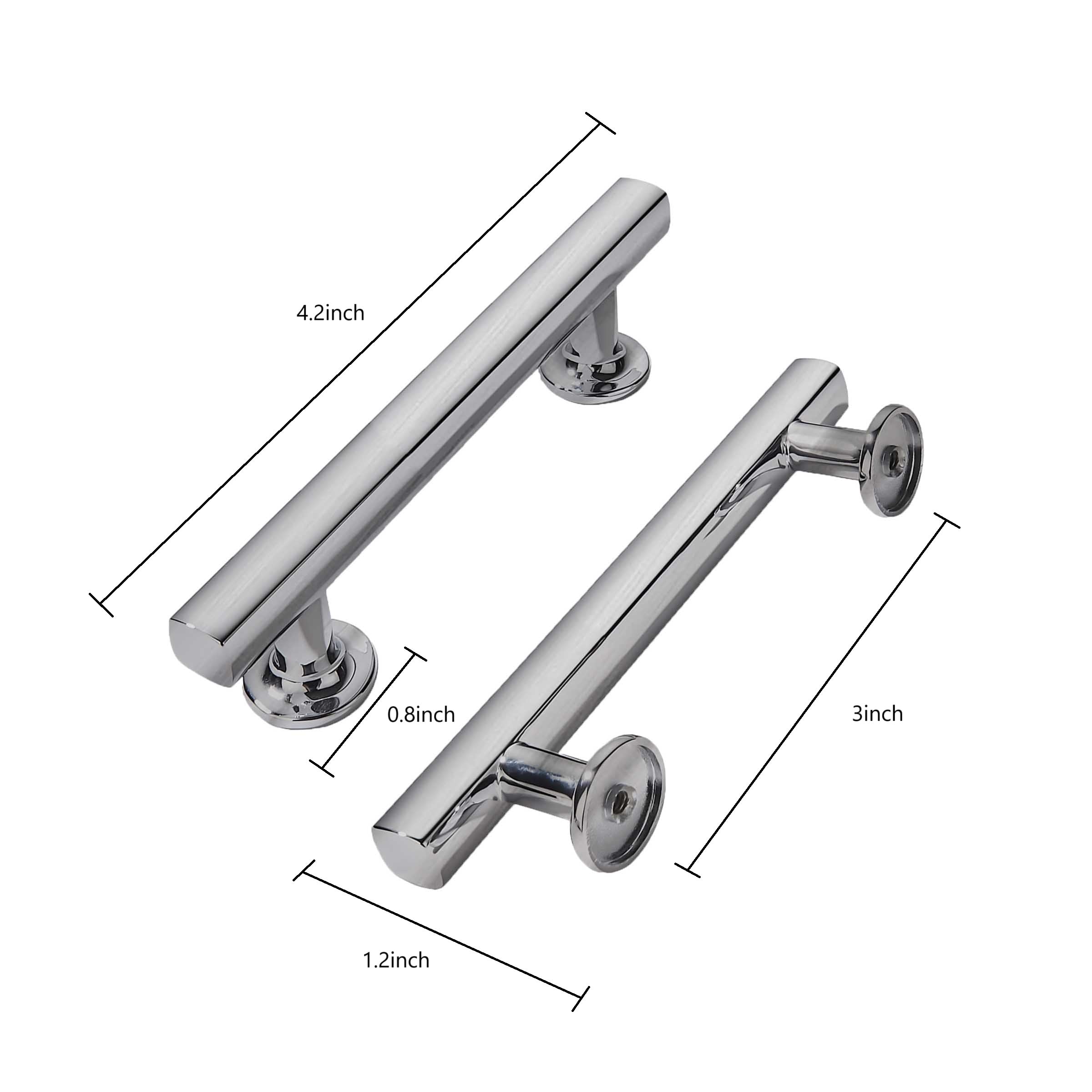 DESIGN297 Brushed Nickel Cabinet Pulls CTC 3 in (76 mm)