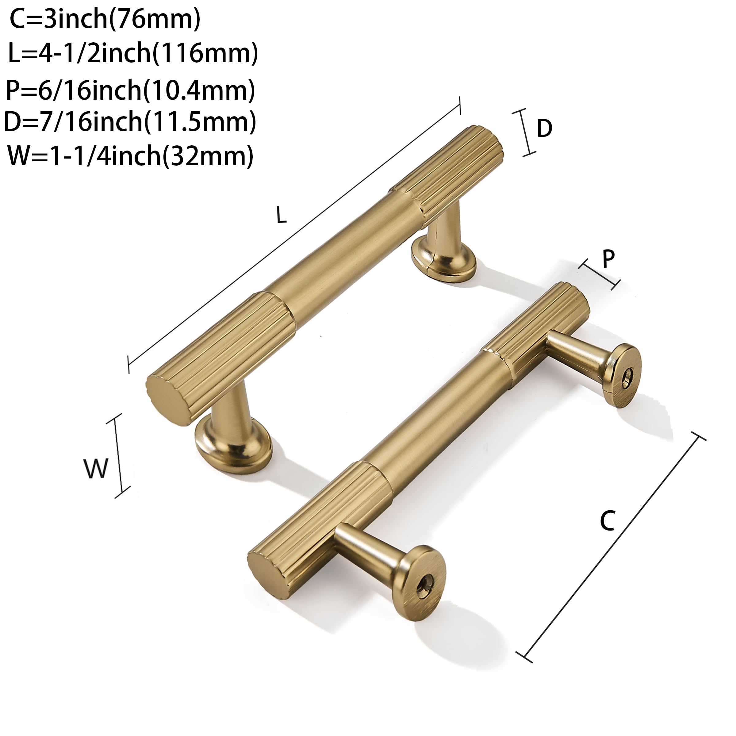 champagne bronze 3 in (76 mm) CTC cabinet pulls product photo
