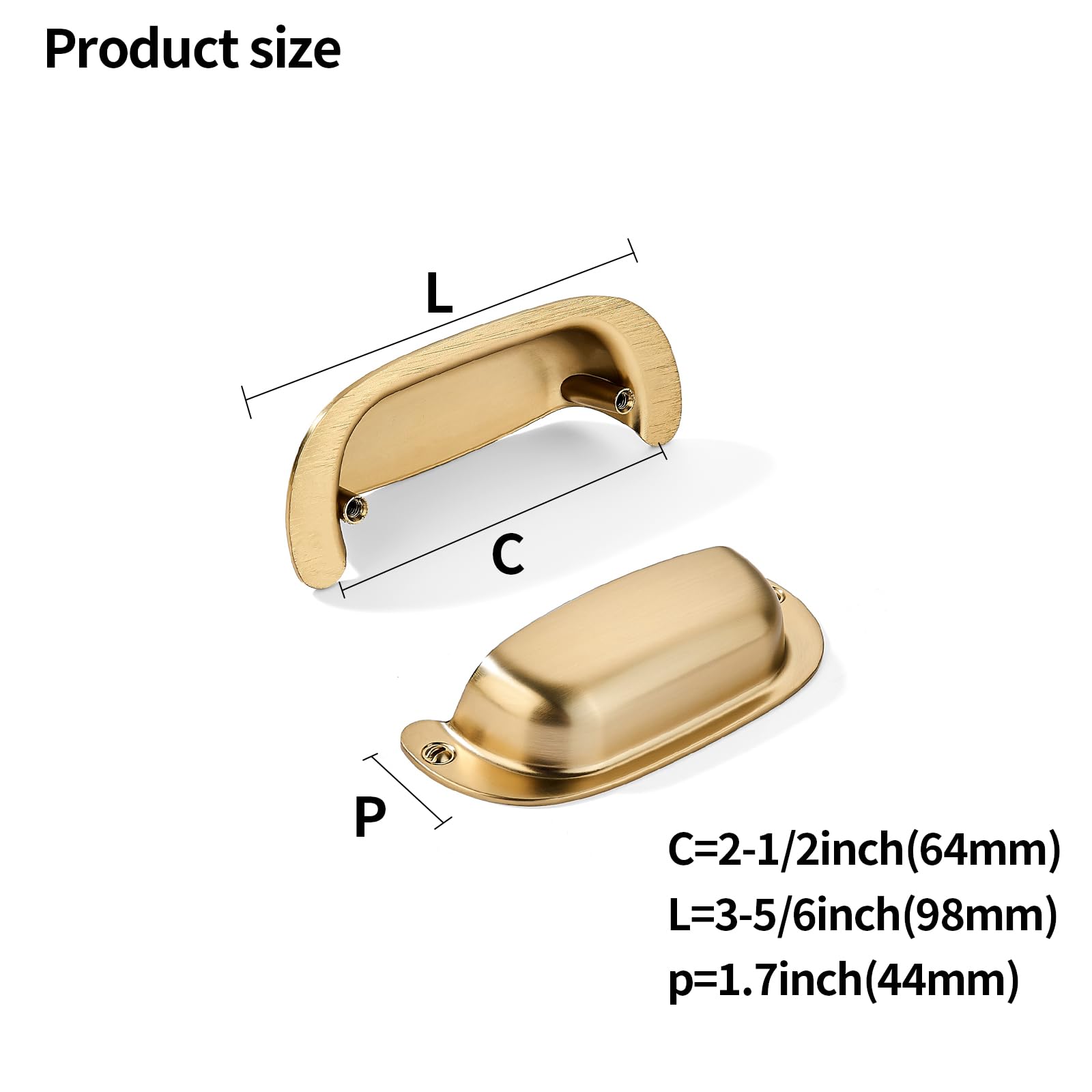 champagne bronze 2-1/2 in (64 mm) CTC cabinet pulls product photo