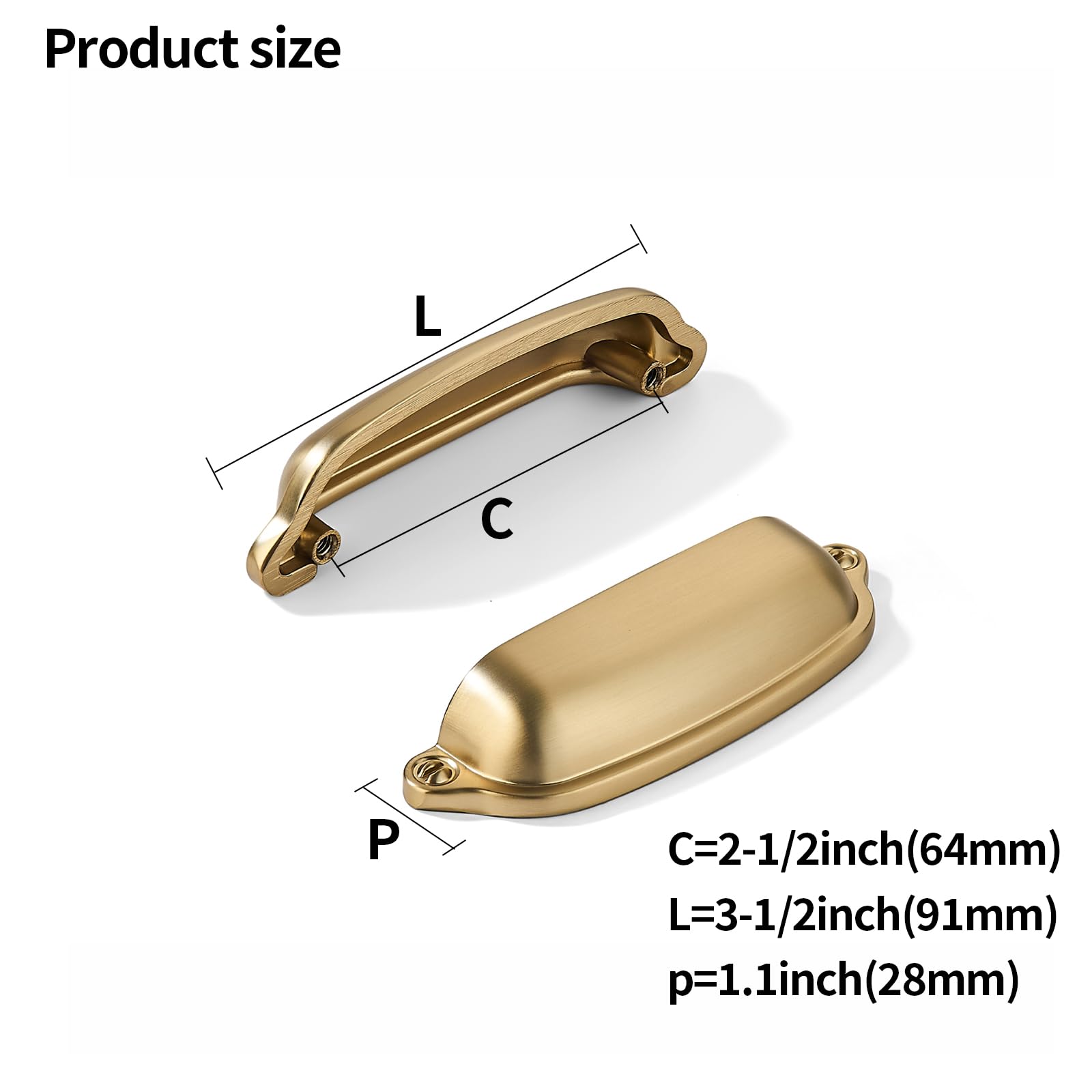 champagne bronze 2-1/2 in (64 mm) CTC cabinet pulls product photo