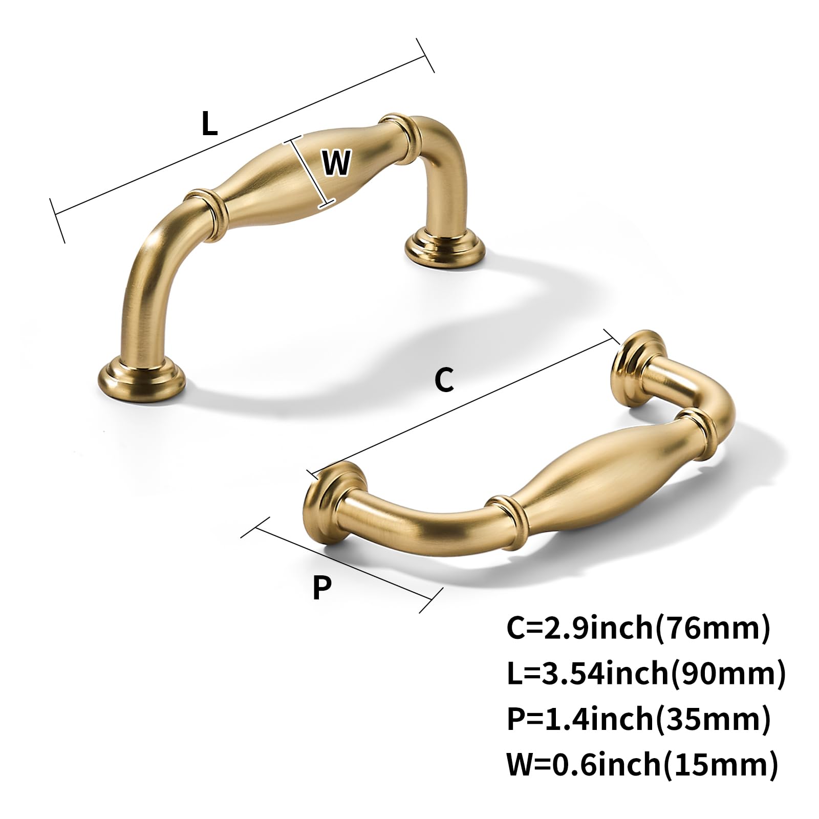 champagne bronze 3 in (76 mm) CTC cabinet pulls product photo