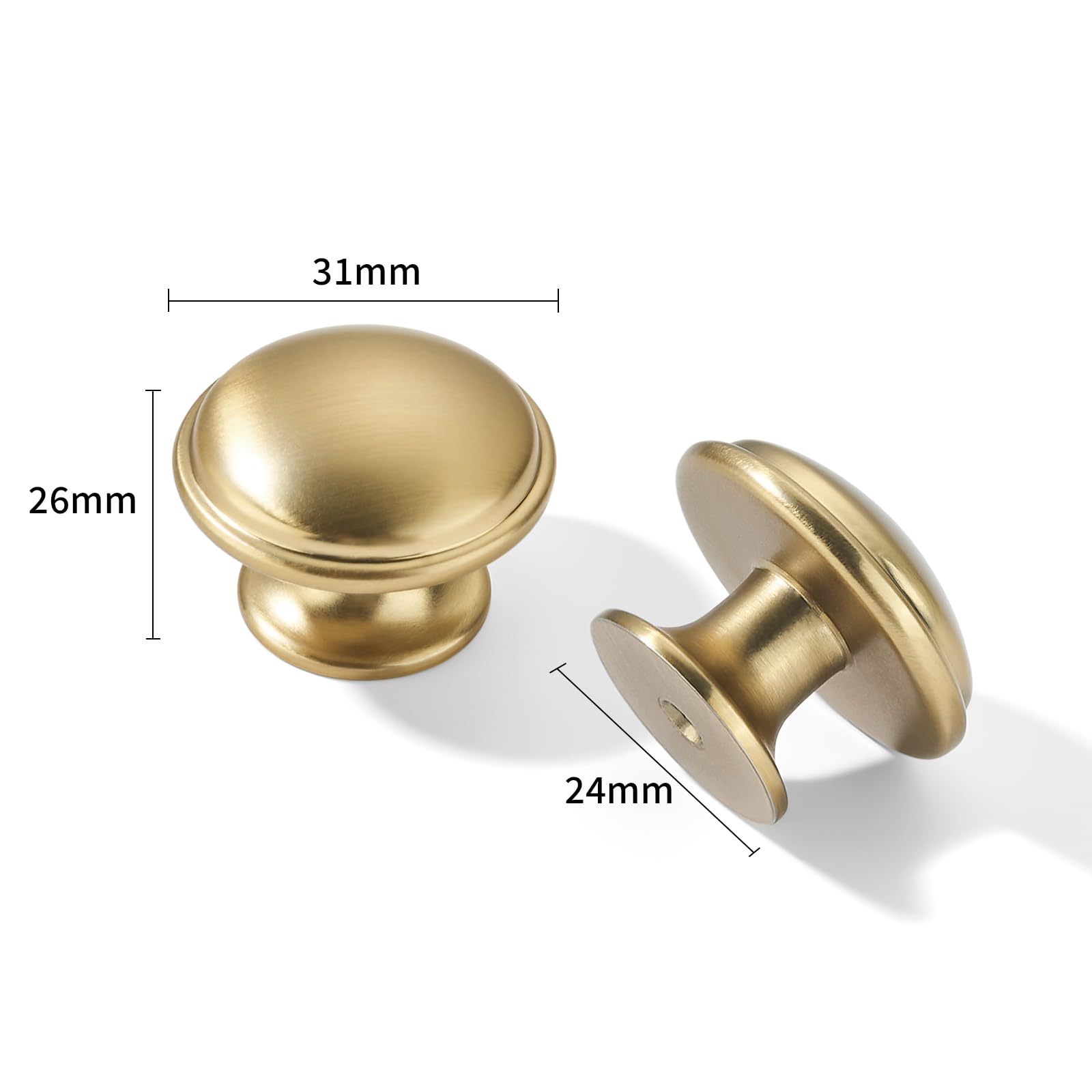 champagne bronze 1-1/4 in (32 mm) DIA cabinet knobs product photo