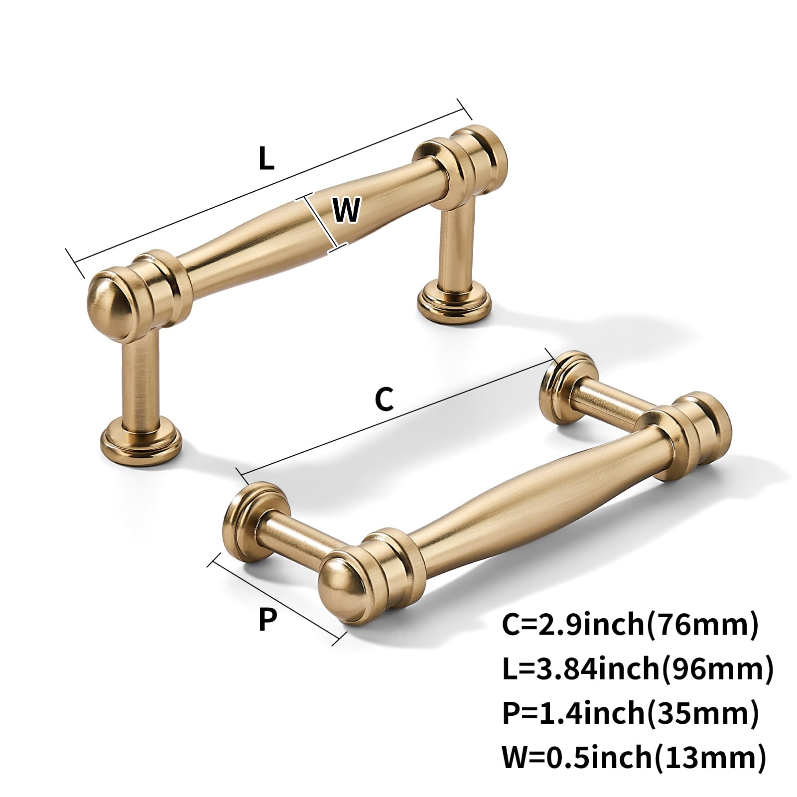 champagne bronze 3 in (76 mm) CTC cabinet pulls product photo