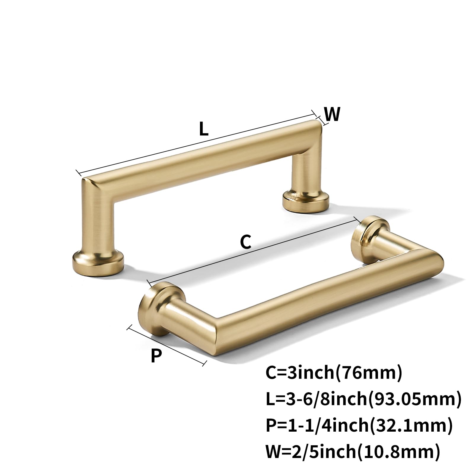 champagne bronze 3 in (76 mm) CTC cabinet pulls product photo