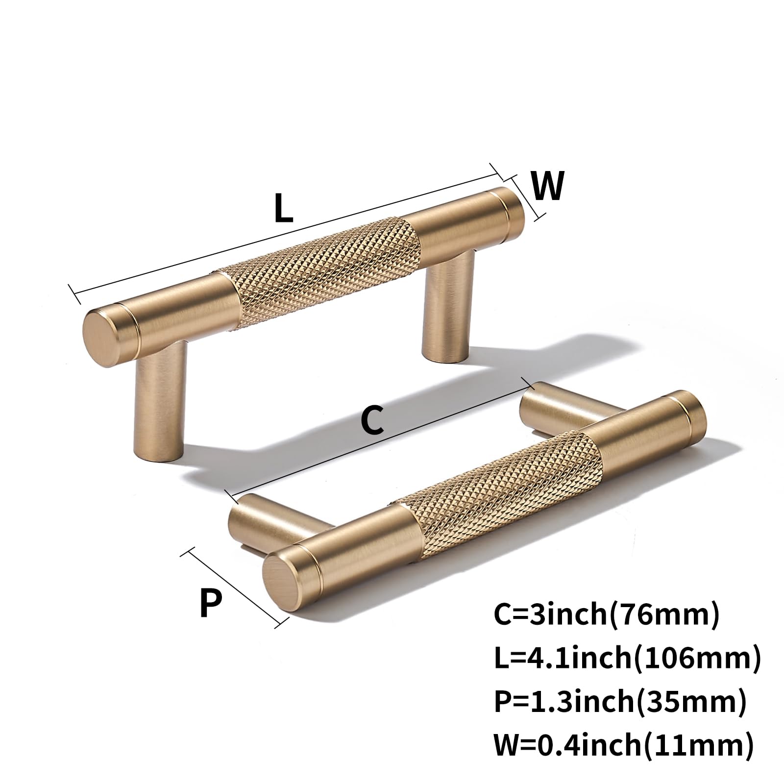 champagne bronze 3 in (76 mm) CTC cabinet pulls product photo