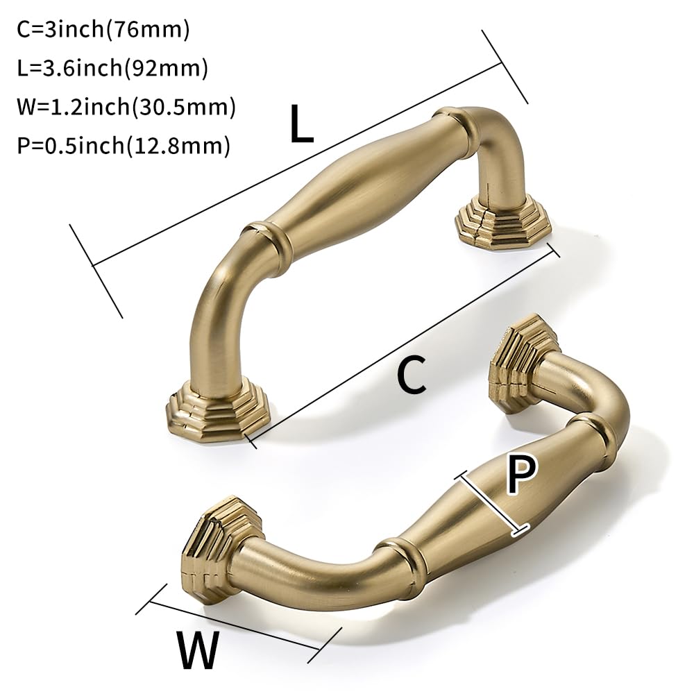 champagne bronze 3 in (76 mm) CTC cabinet pulls product photo
