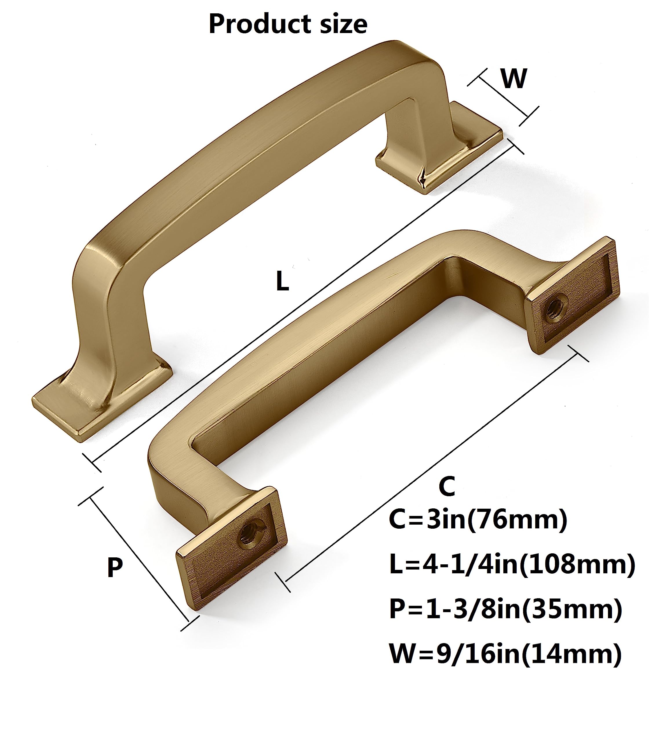 DESIGN266 Champagne Bronze Cabinet Pulls CTC 3 in (76 mm)
