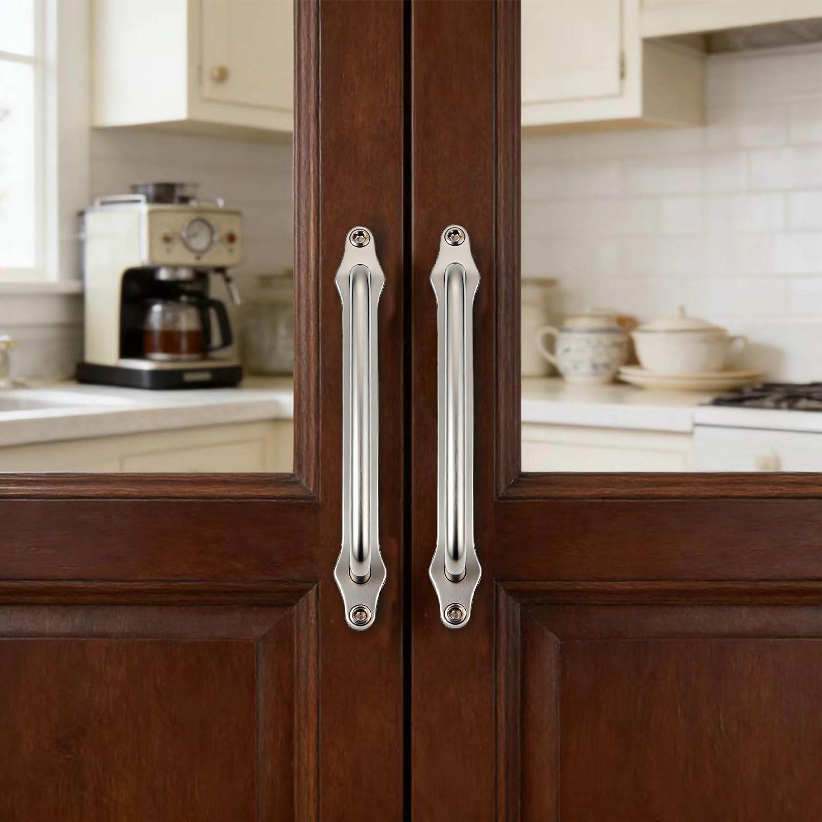 DESIGN329 Polished Nickel Cabinet Pulls CTC 3 in (76 mm)