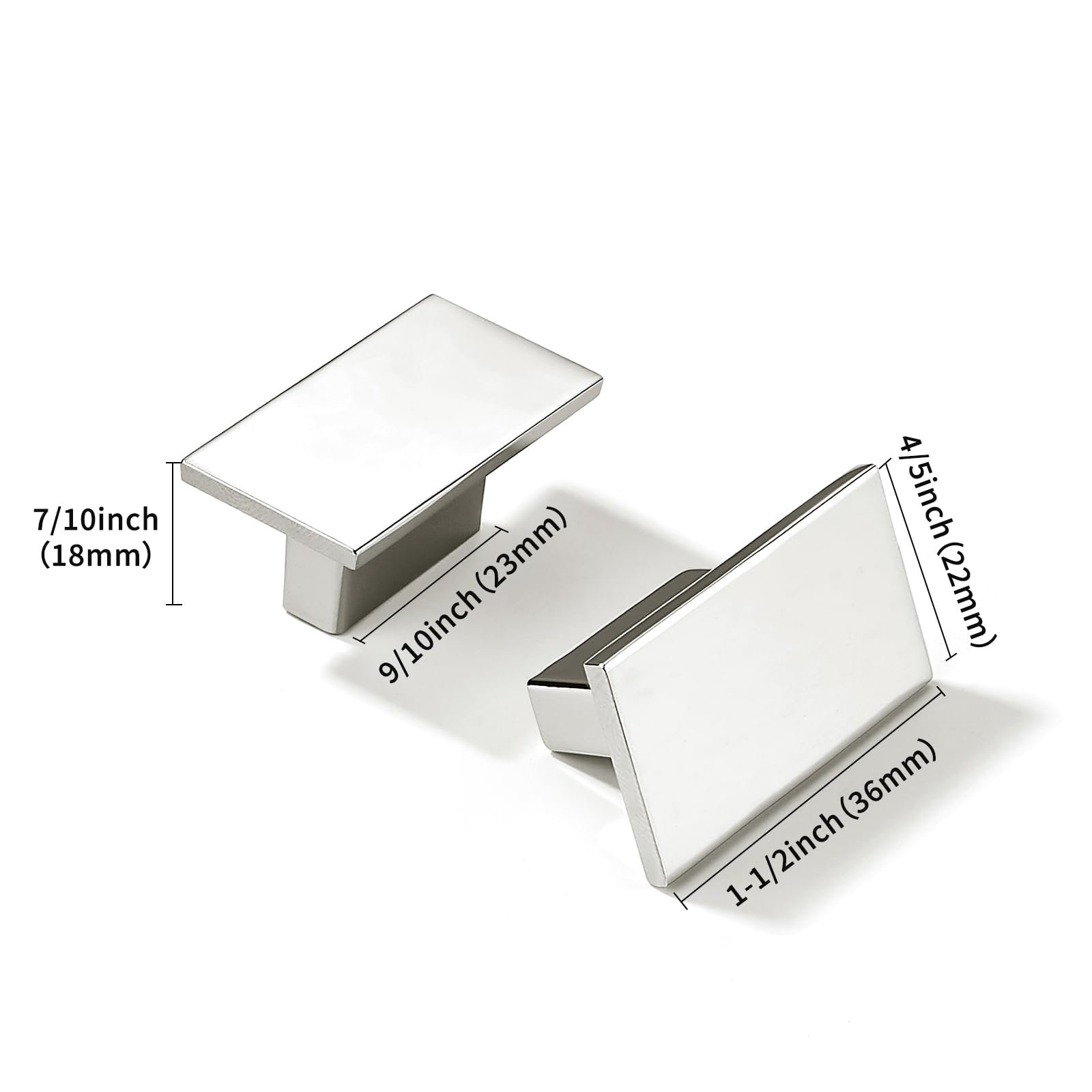 DESIGN025 Round Knob, Polished Nickel, DIA 1 - 13/32 in (36 mm), 2 Pack