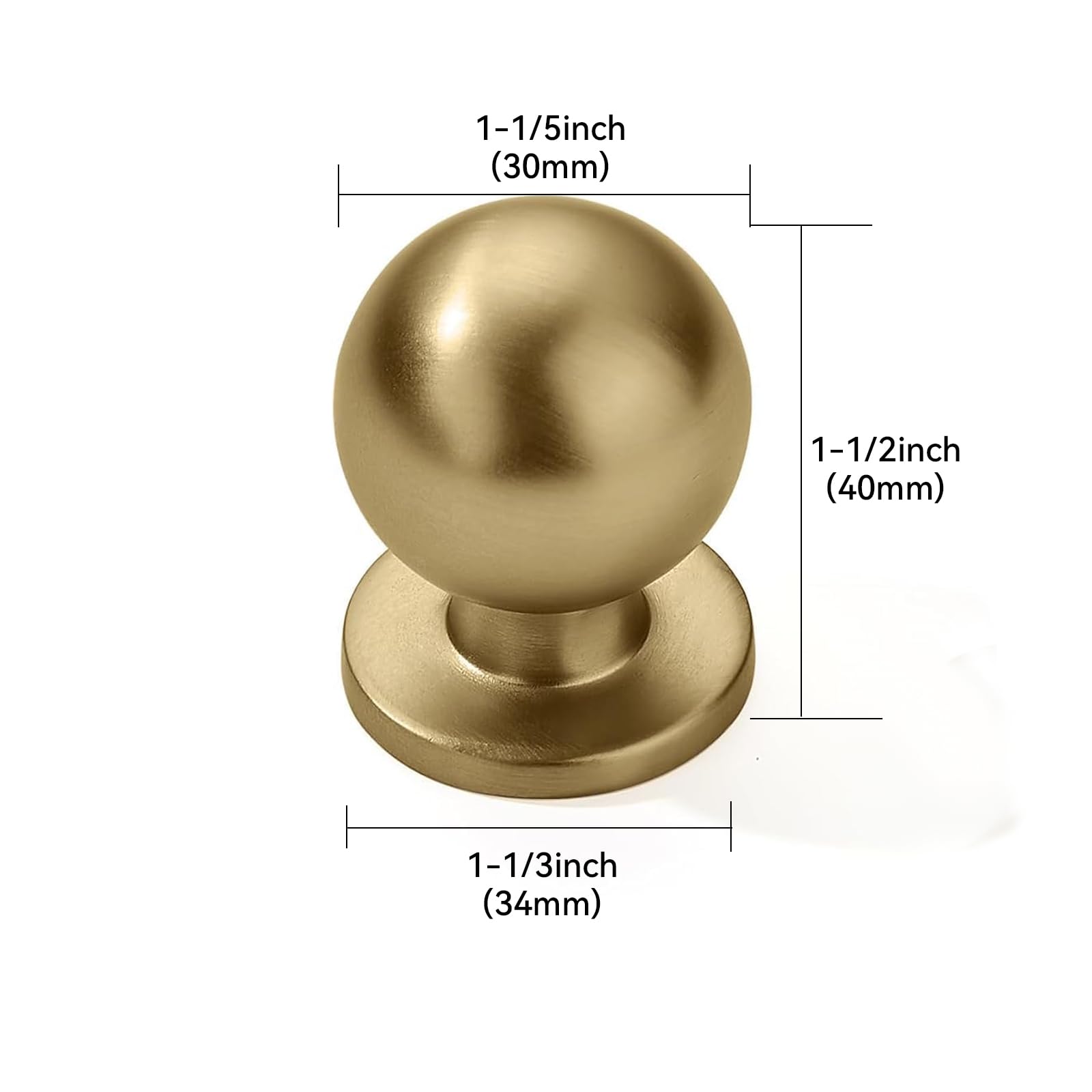 champagne bronze 1-1/4 in (32 mm) DIA cabinet knobs product photo