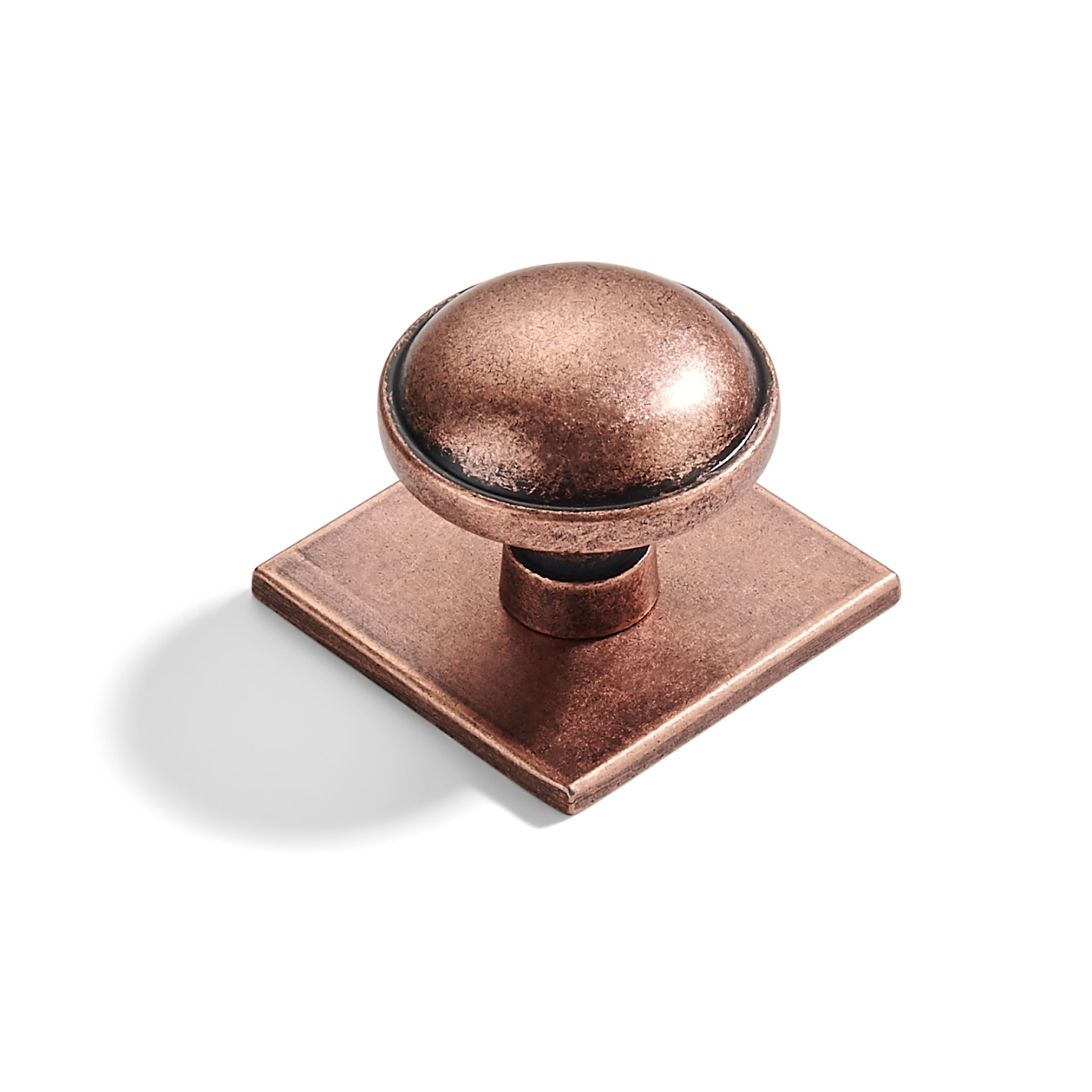 DESIGN077 Round Knob, Antique Copper, DIA 1 - 1/2 in (38 mm), 2 Pack