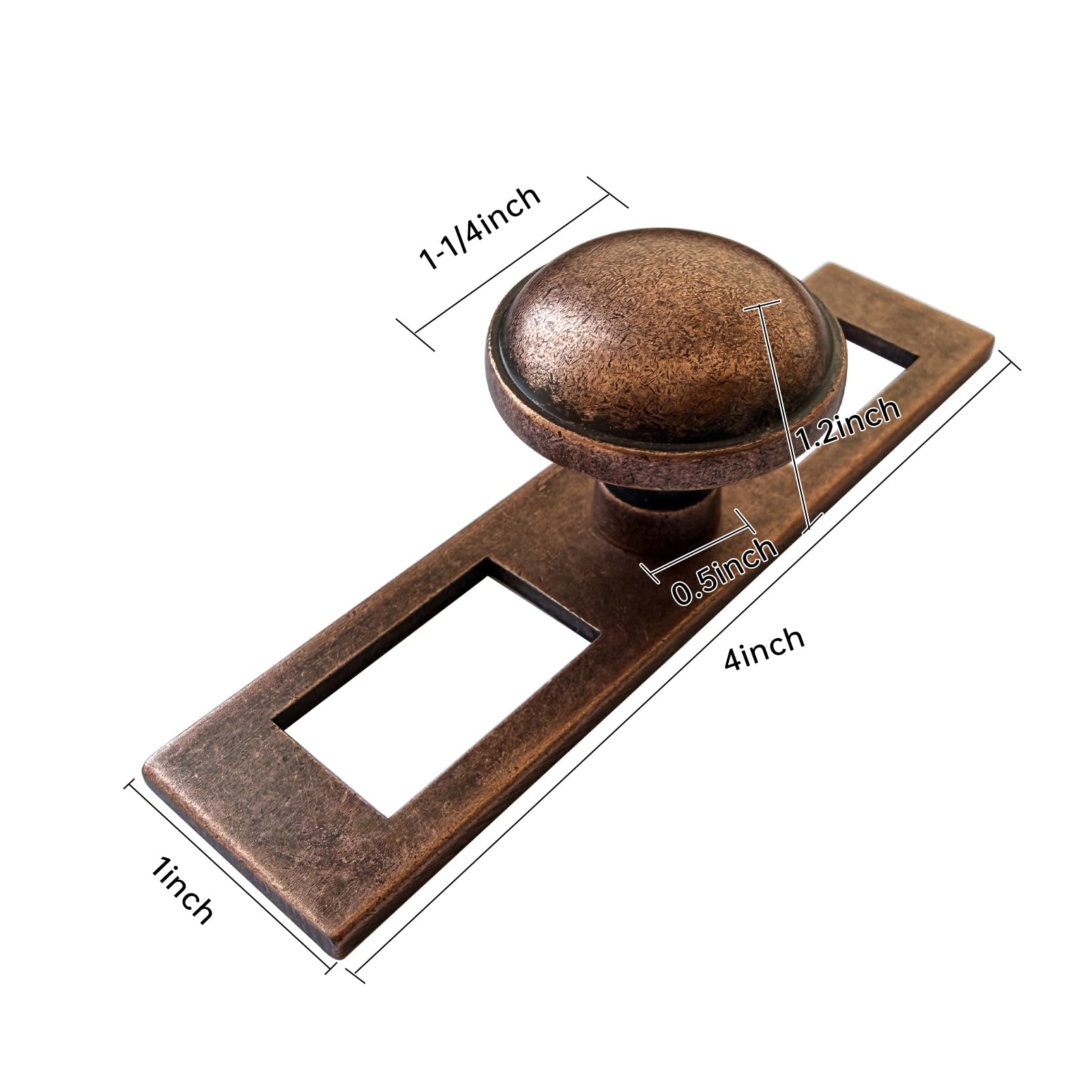 DESIGN27 Round Knob, Antique Copper, DIA 1 - 1/4 in (32 mm), 2 Pack