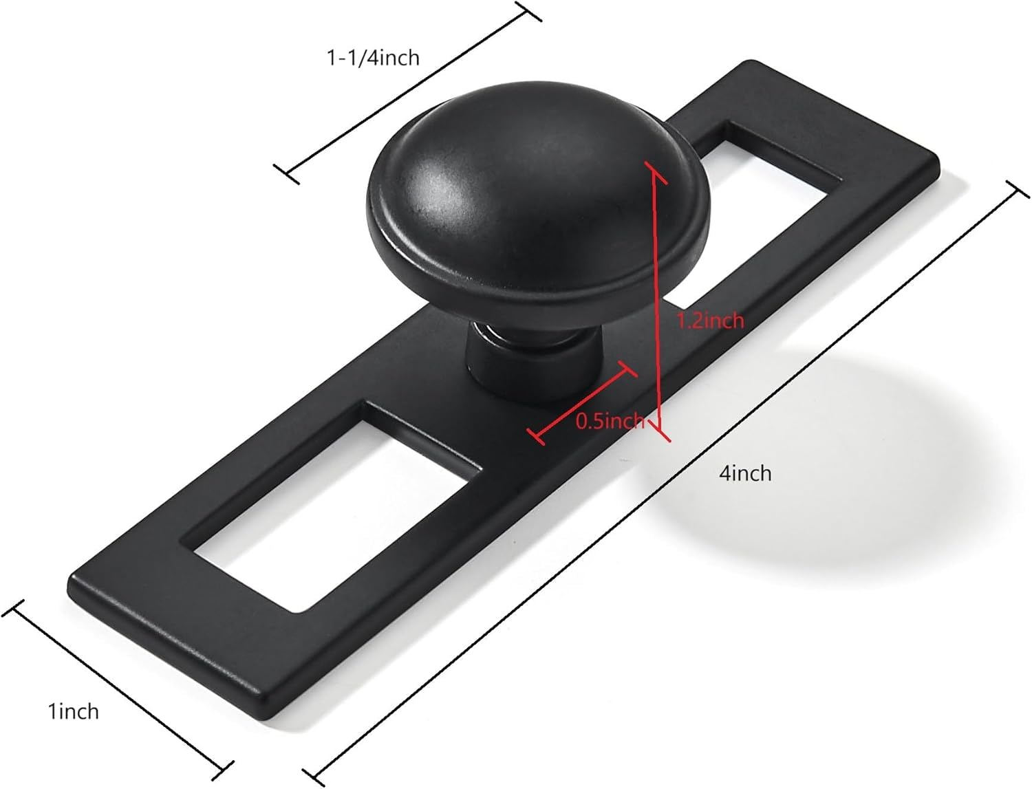 DESIGN27 Round Knob, Matte Black, DIA 1 - 1/4 in (32 mm), 2 Pack