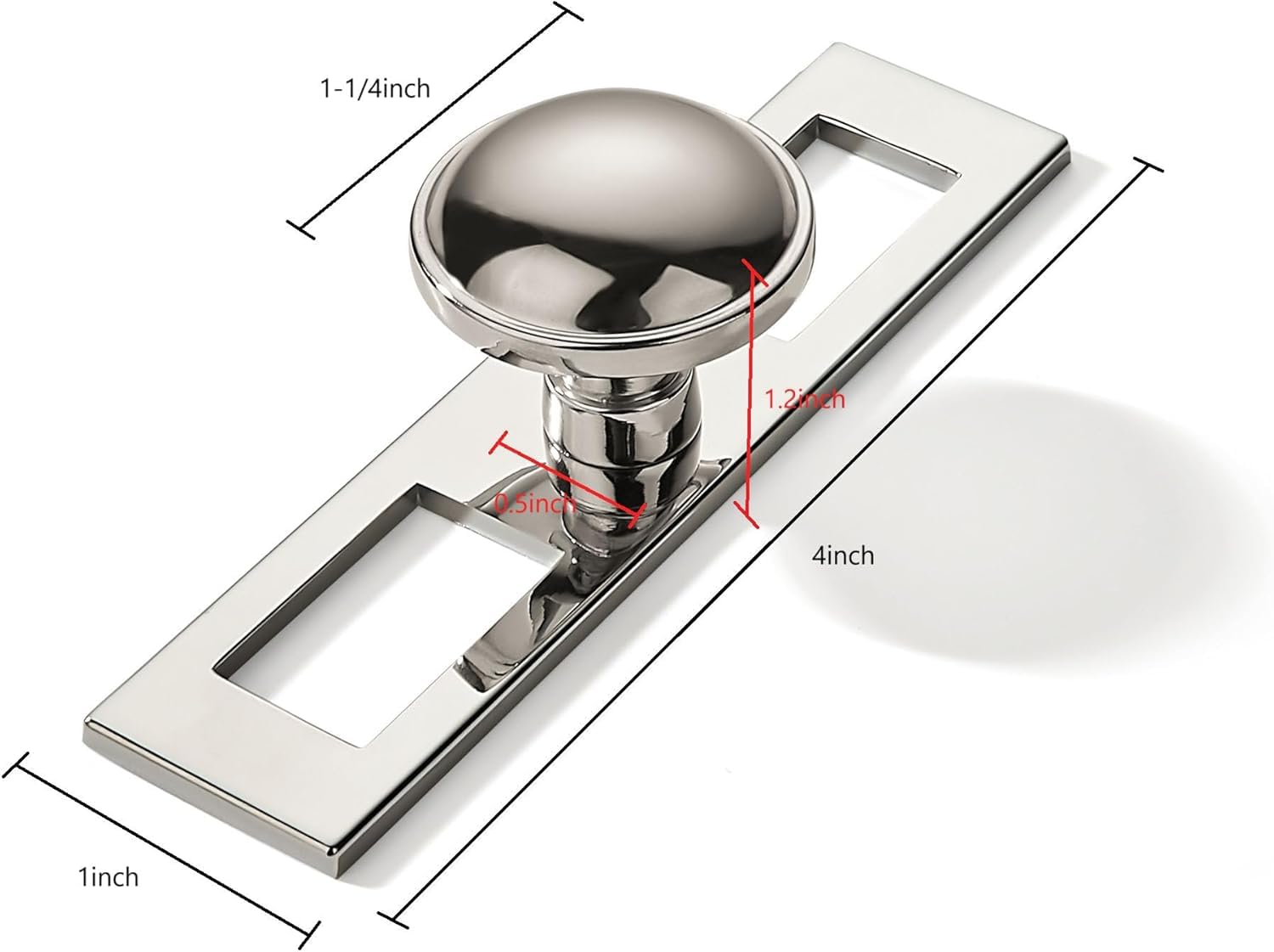 DESIGN27 Round Knob, Polished Nickel, DIA 1 - 1/4 in (32 mm), 2 Pack