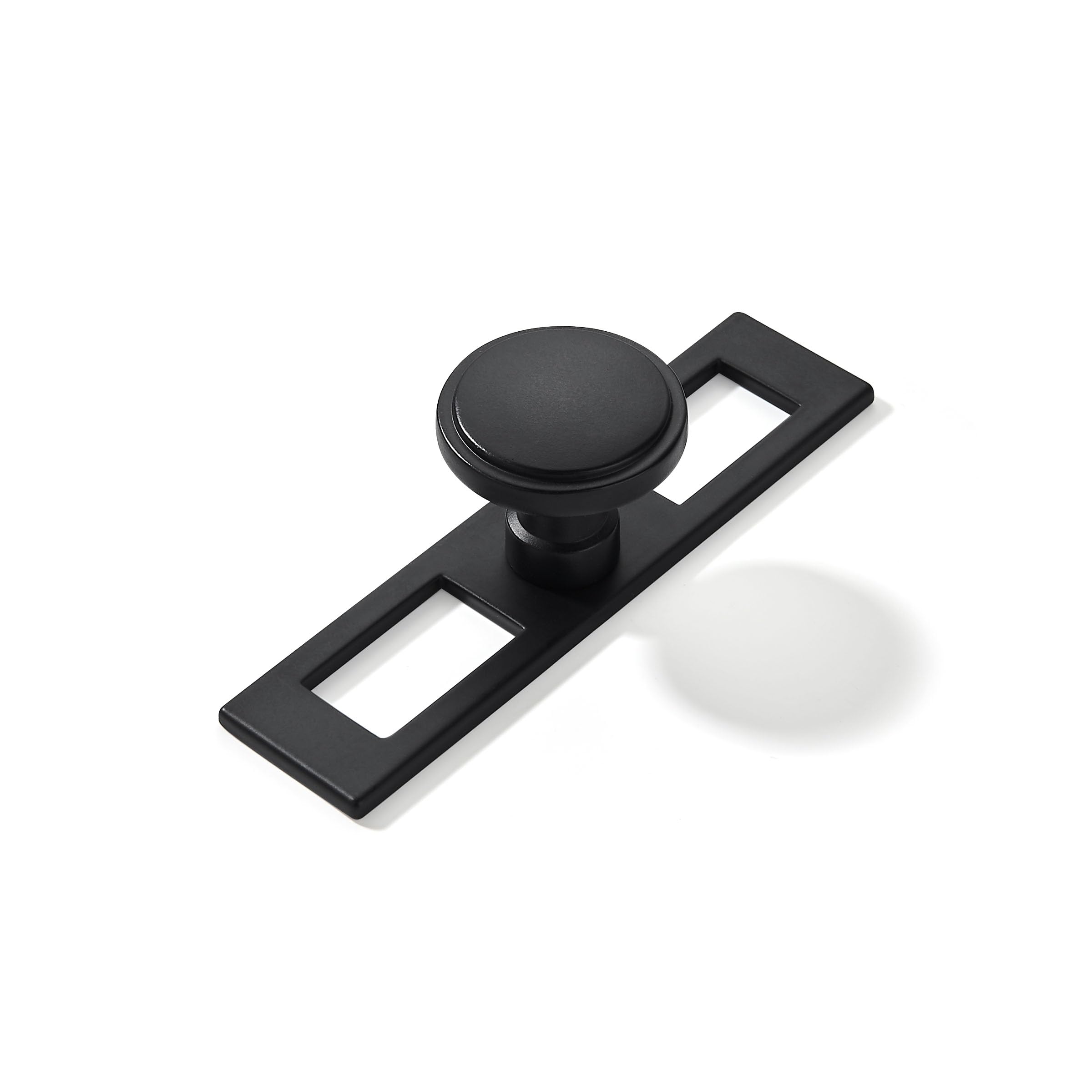 DESIGN280 Round Knob, Matte Black, DIA 1 - 1/4 in (32 mm), 2 Pack