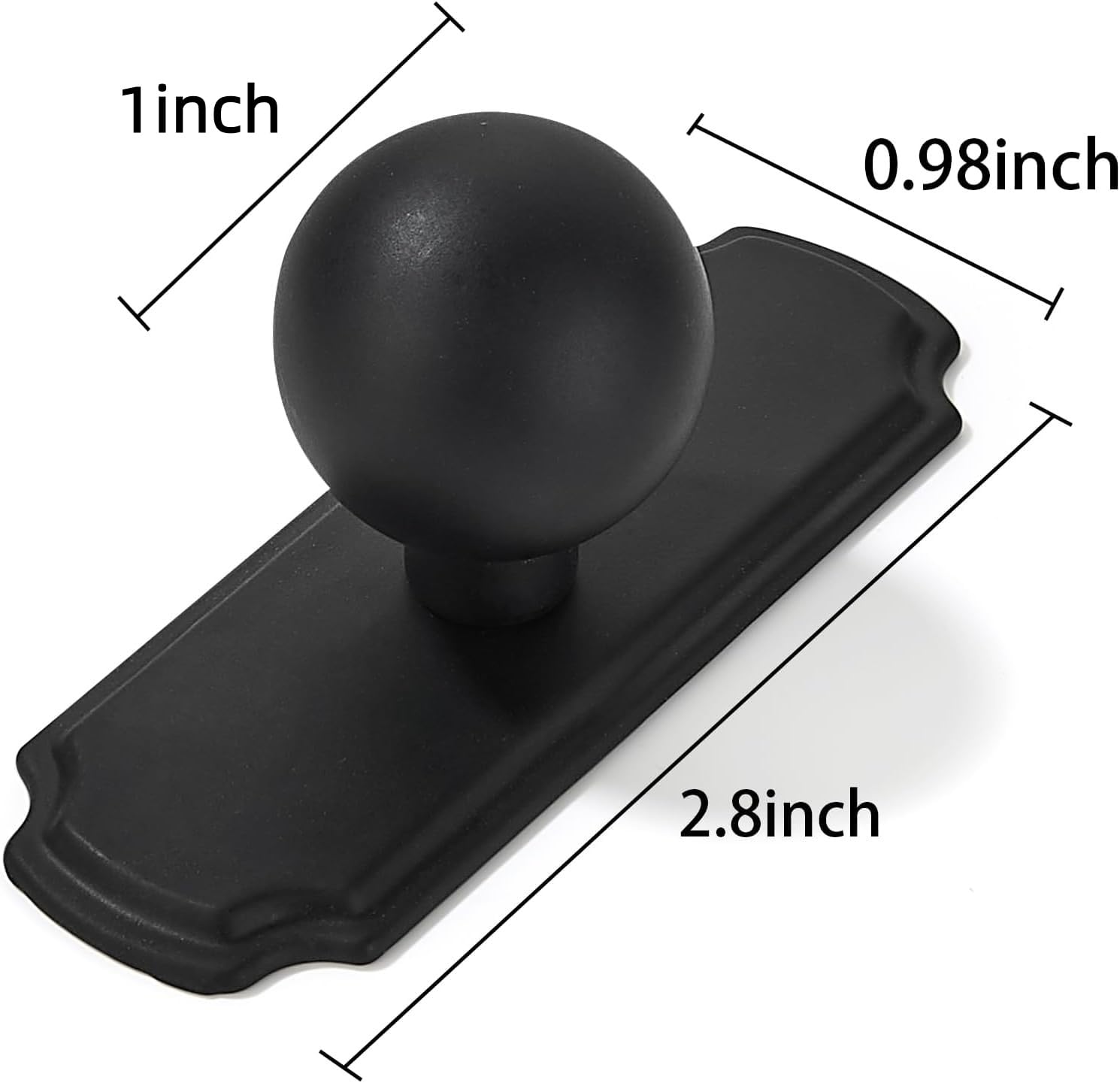 DESIGN287 Round Knob, Matte Black, DIA 1 in (25 mm), 2 Pack