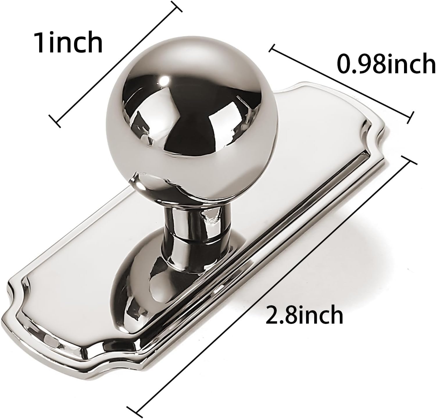 DESIGN287 Round Knob, Polished Nickel, DIA 1 in (25 mm), 2 Pack