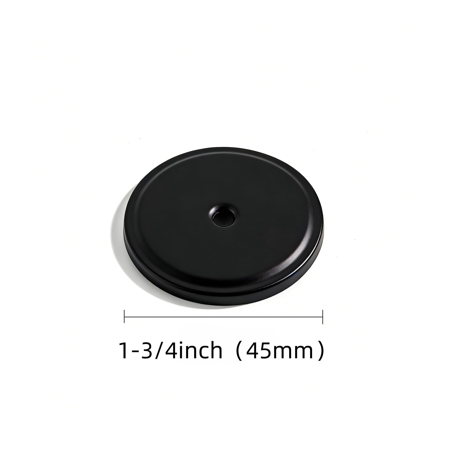 DESIGN418 Round Knob, Matte Black, DIA 1 - 3/4 in (45 mm), 2 Pack