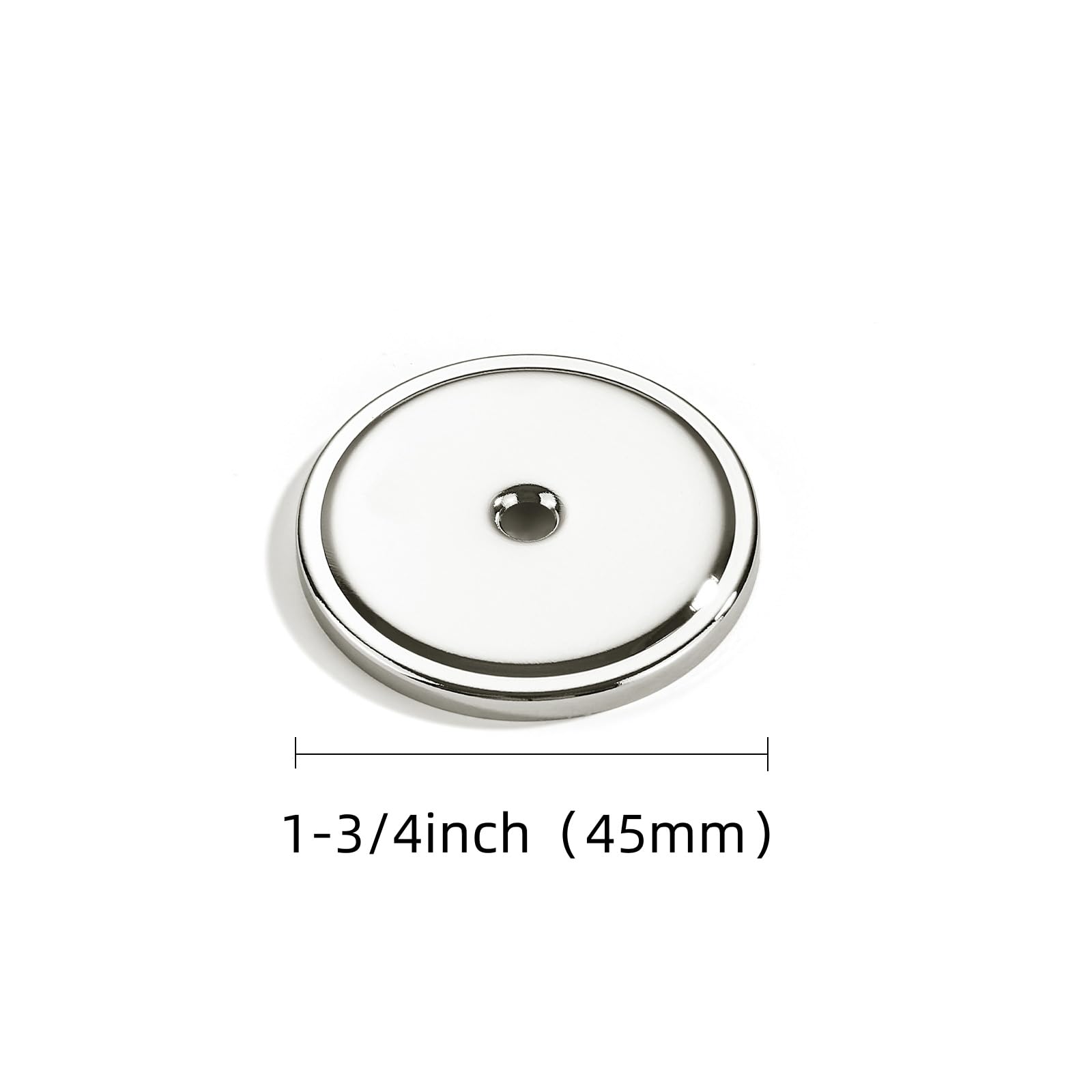 DESIGN418 Round Knob, Polished Nickel, DIA 1 - 3/4 in (45 mm), 2 Pack