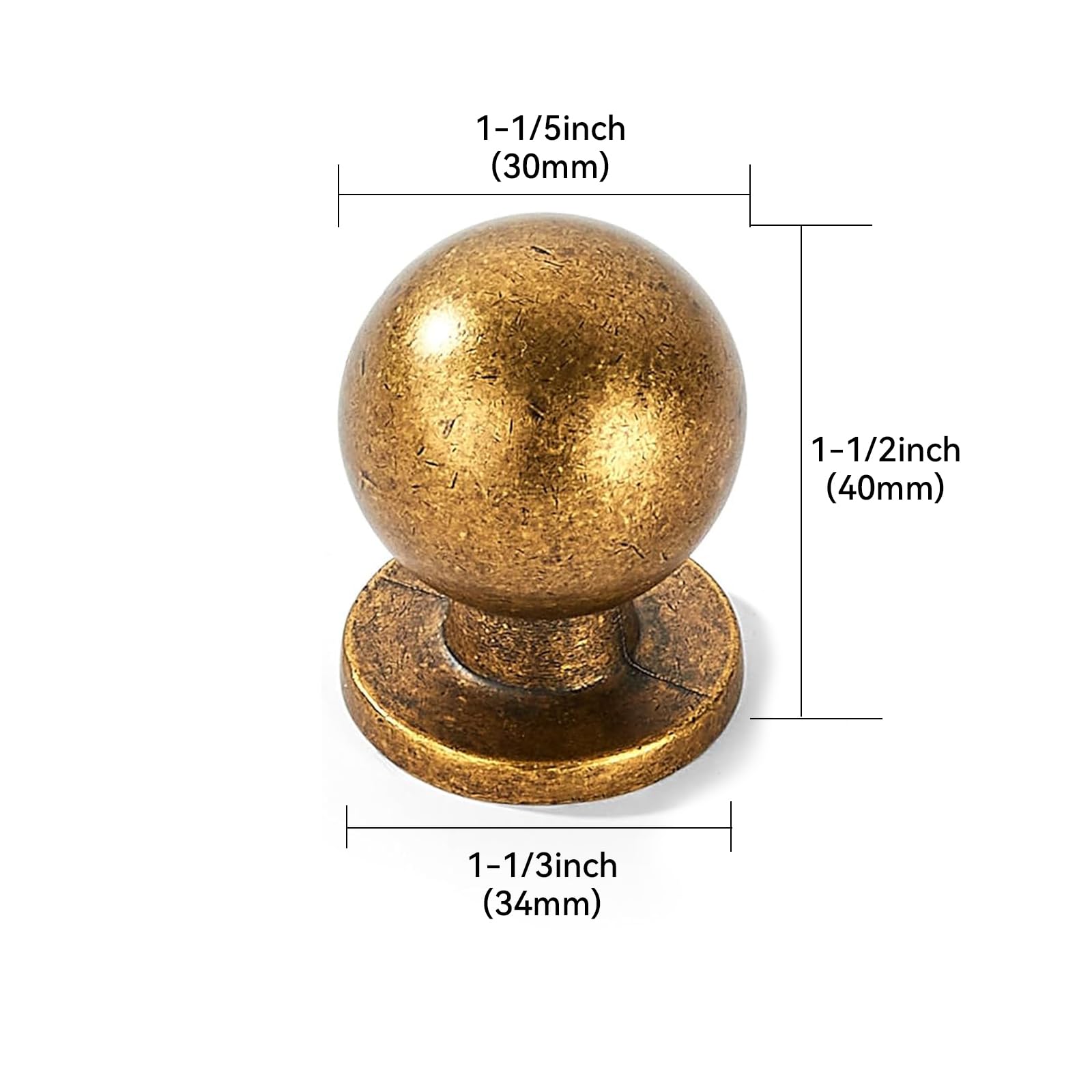 antique english brass 1-1/4 in (32 mm) DIA cabinet knobs product photo