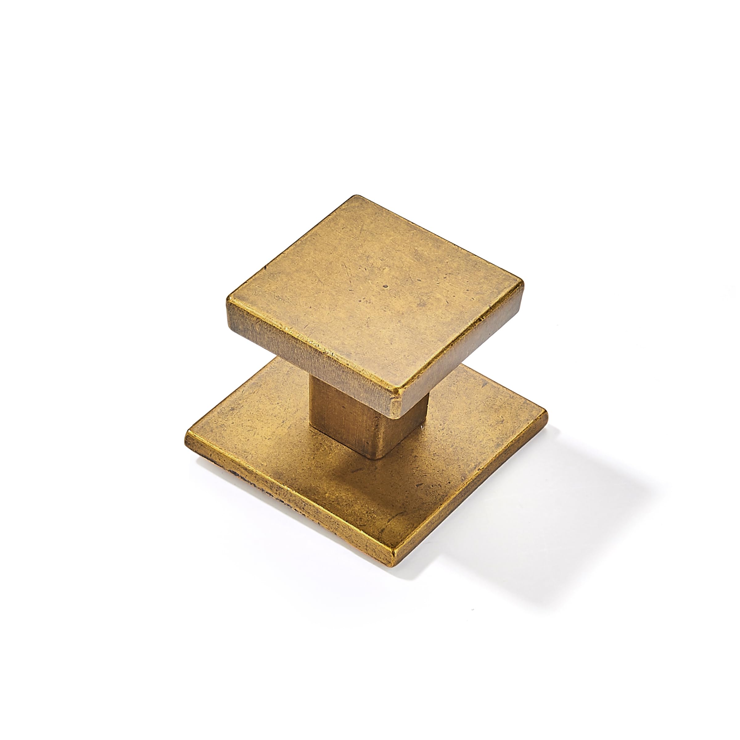 Khtumeware - 295+323 Square Knob, Antique English Brass, KNOB, 10 Pack