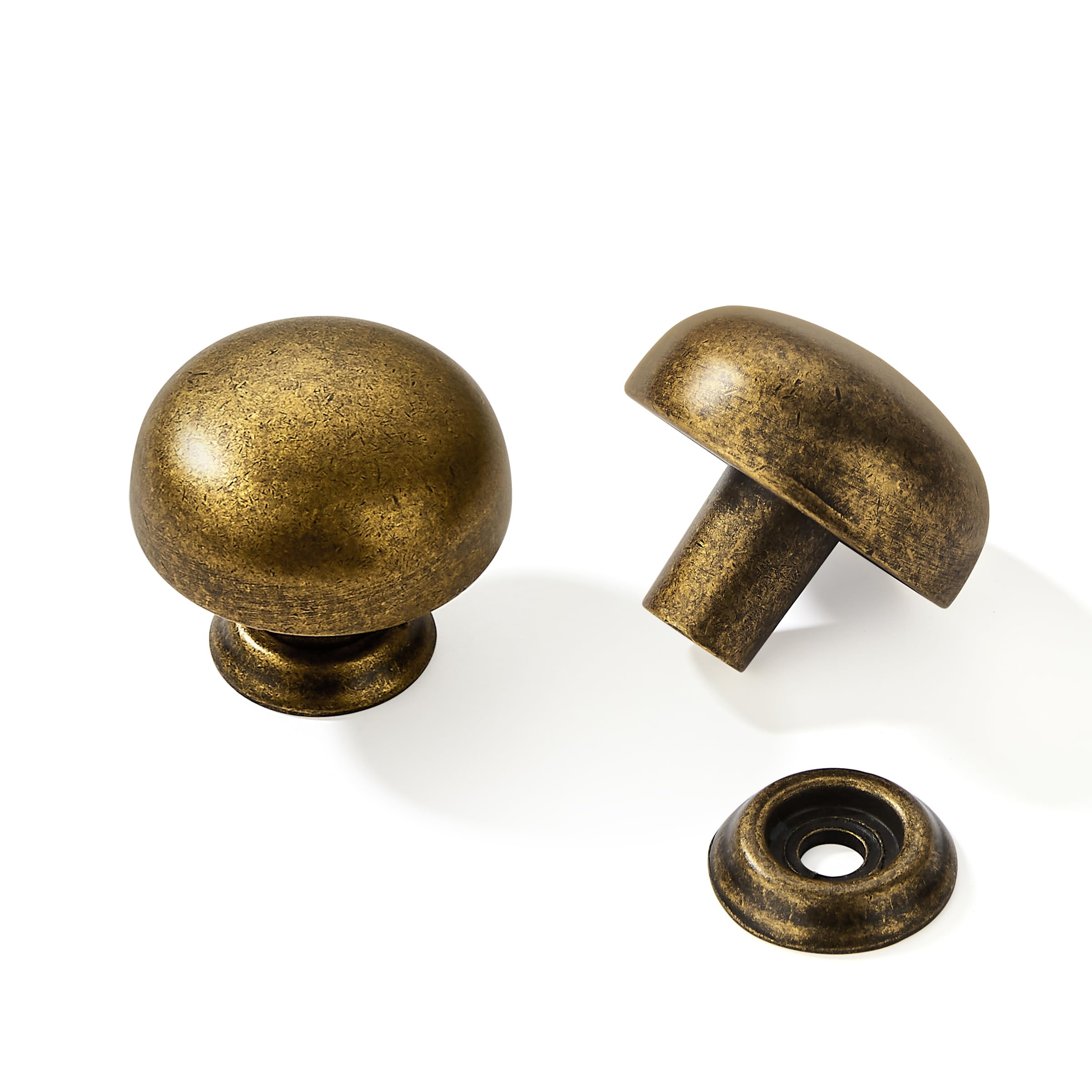 Khtumeware - 80181 Round Knob, Antique English Brass, KNOB, 10 Pack