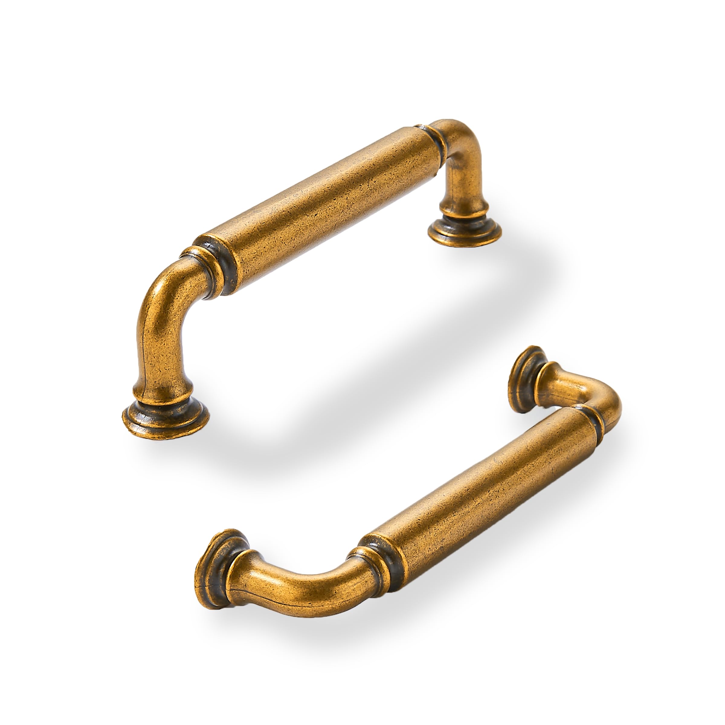 Khtumeware 10-Pack Champagne Bronze Heavy-Duty Solid Cabinet Pulls, 3-1/2 Inch (89mm) Hole Center, Satin Brass Drawer Pulls, Cabinet Hardware, Suitable for Kitchen Cabinets, Bathrooms and Dressers image