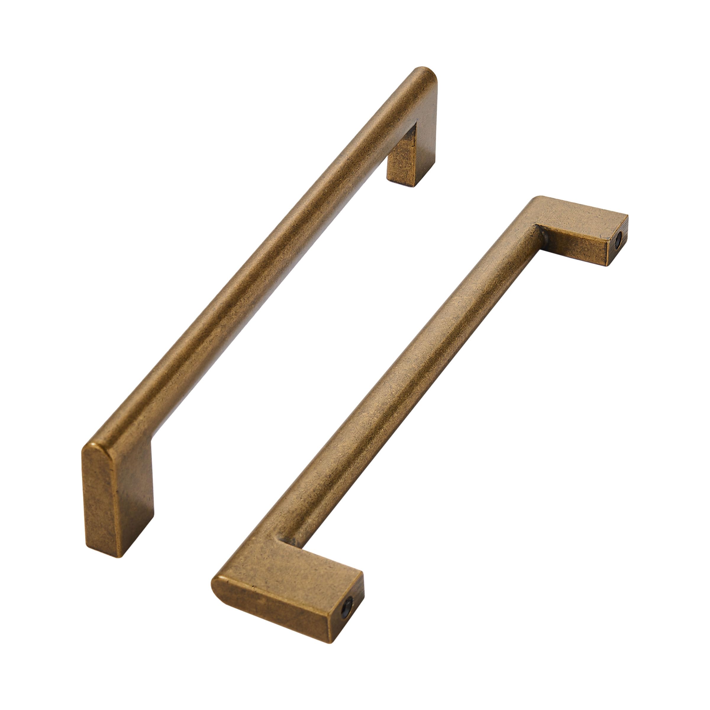 Khtumeware 3-3/4 Inch Hole Center 10 Pack,Champagne Bronze Cabinet Pulls Heavy Duty Solid Satin Brass Kitchen Drawer Handle Antique Cabinet Hardware for Bathroom, Drawer, Cabinet image