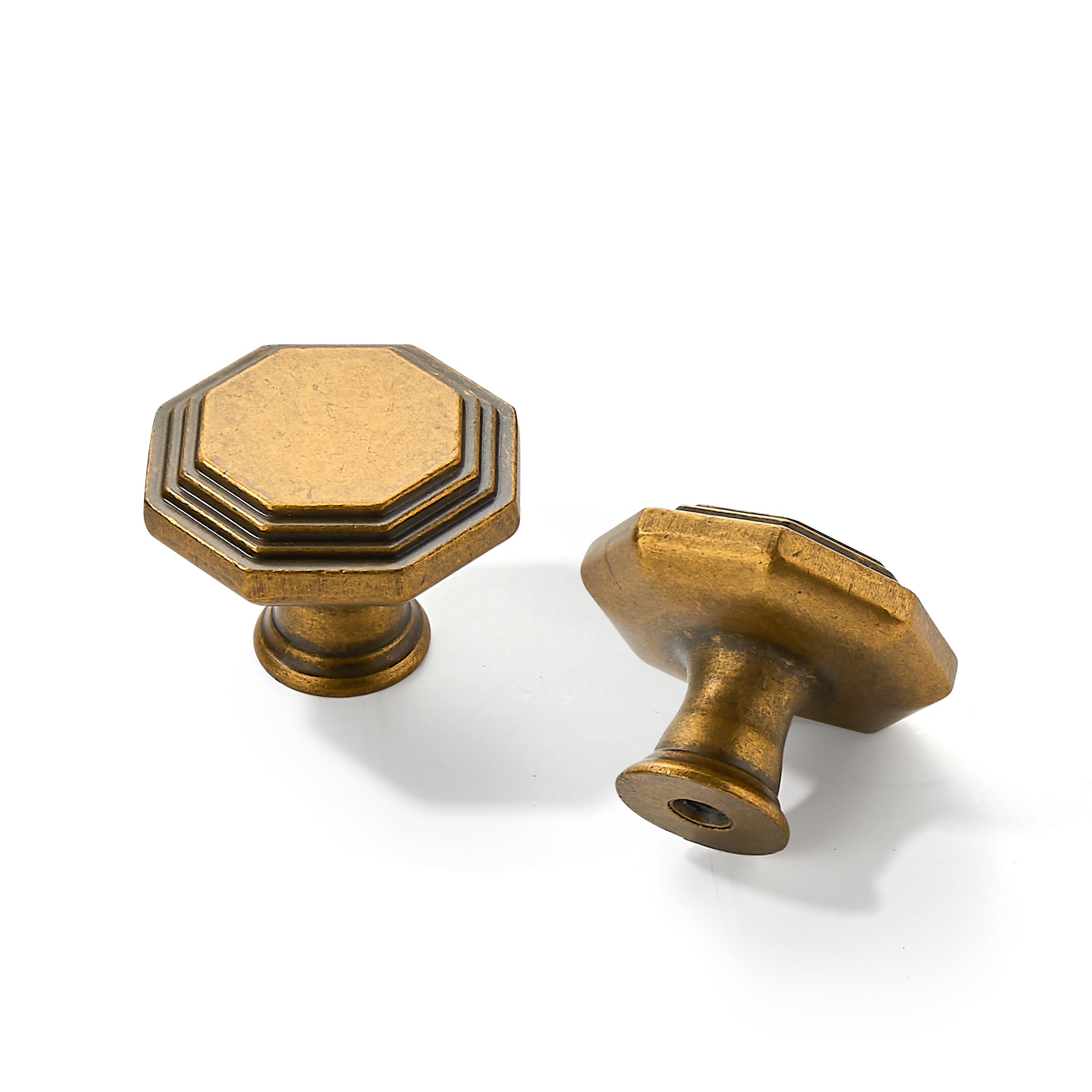 antique brass 1-1/4 in (32 mm) DIA cabinet knobs product photo
